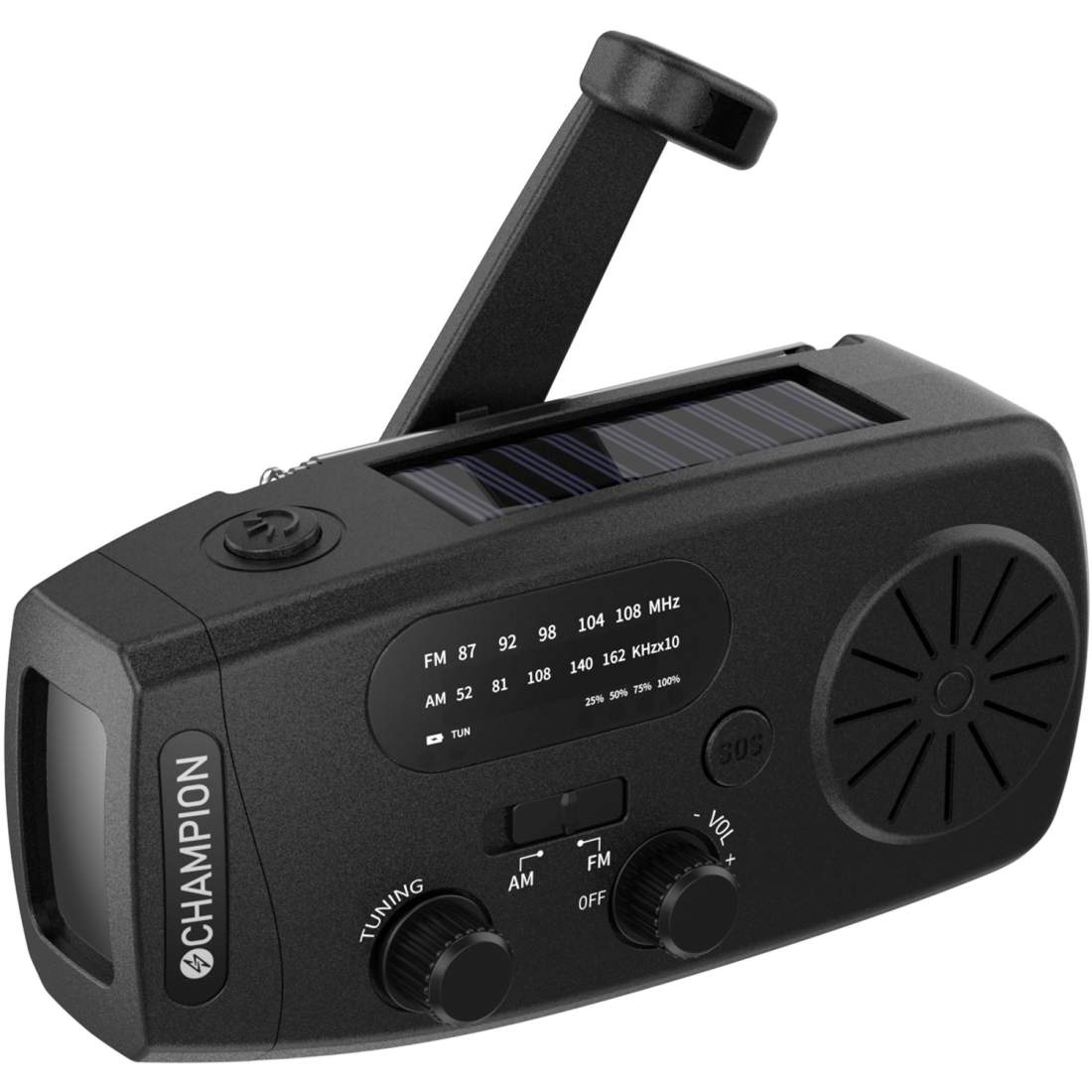 Solcellsdriven radio med ficklampa – svart | Hem & Hobby | Pryloteket