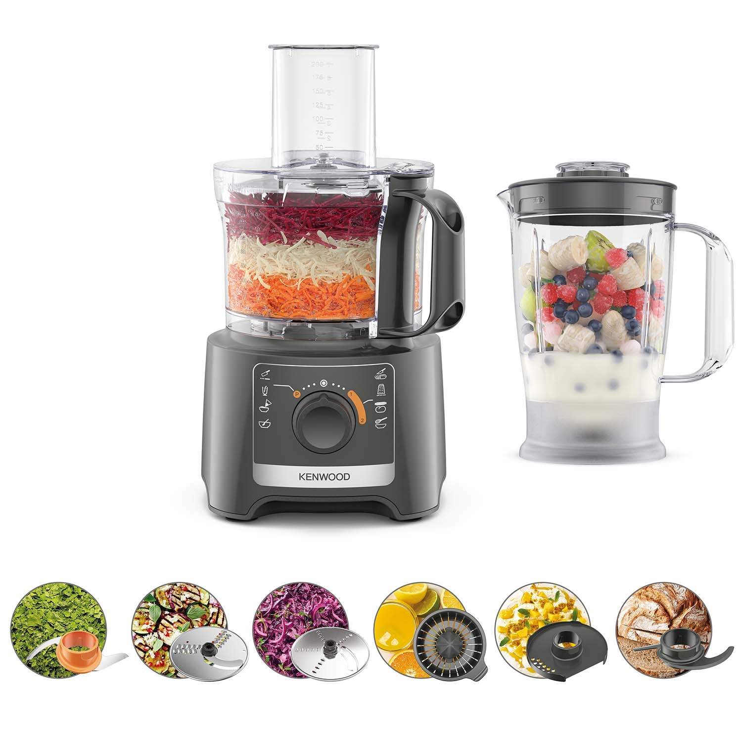 Foodprocessor – MultiPro Compact, Grå billede