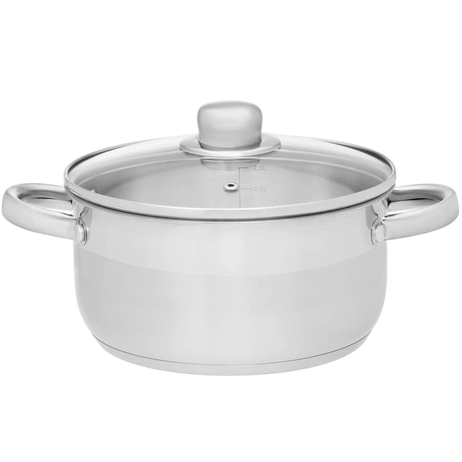 Stålgryta med glaslock, 3 liters kapacitet | Hem & Hobby | Pryloteket