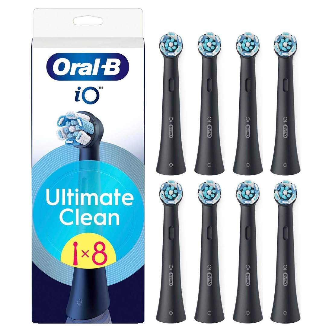 Tandborsthuvuden iO Ultimate Clean Svarta, 8-pack | Hem & Hobby | Pryloteket