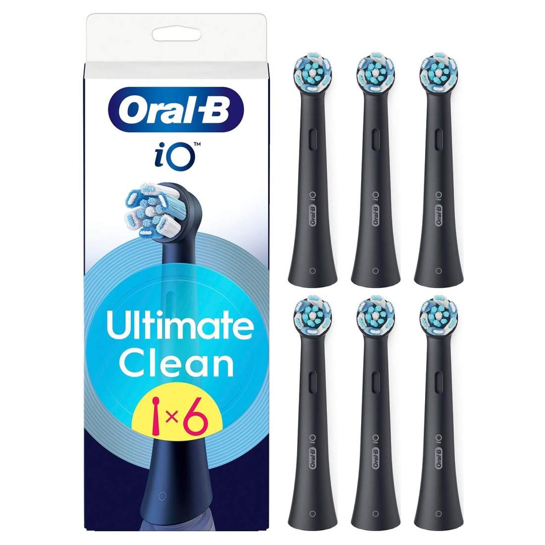 Tandborsthuvuden iO Ultimate Clean svarta, 6-pack | Hem & Hobby | Pryloteket