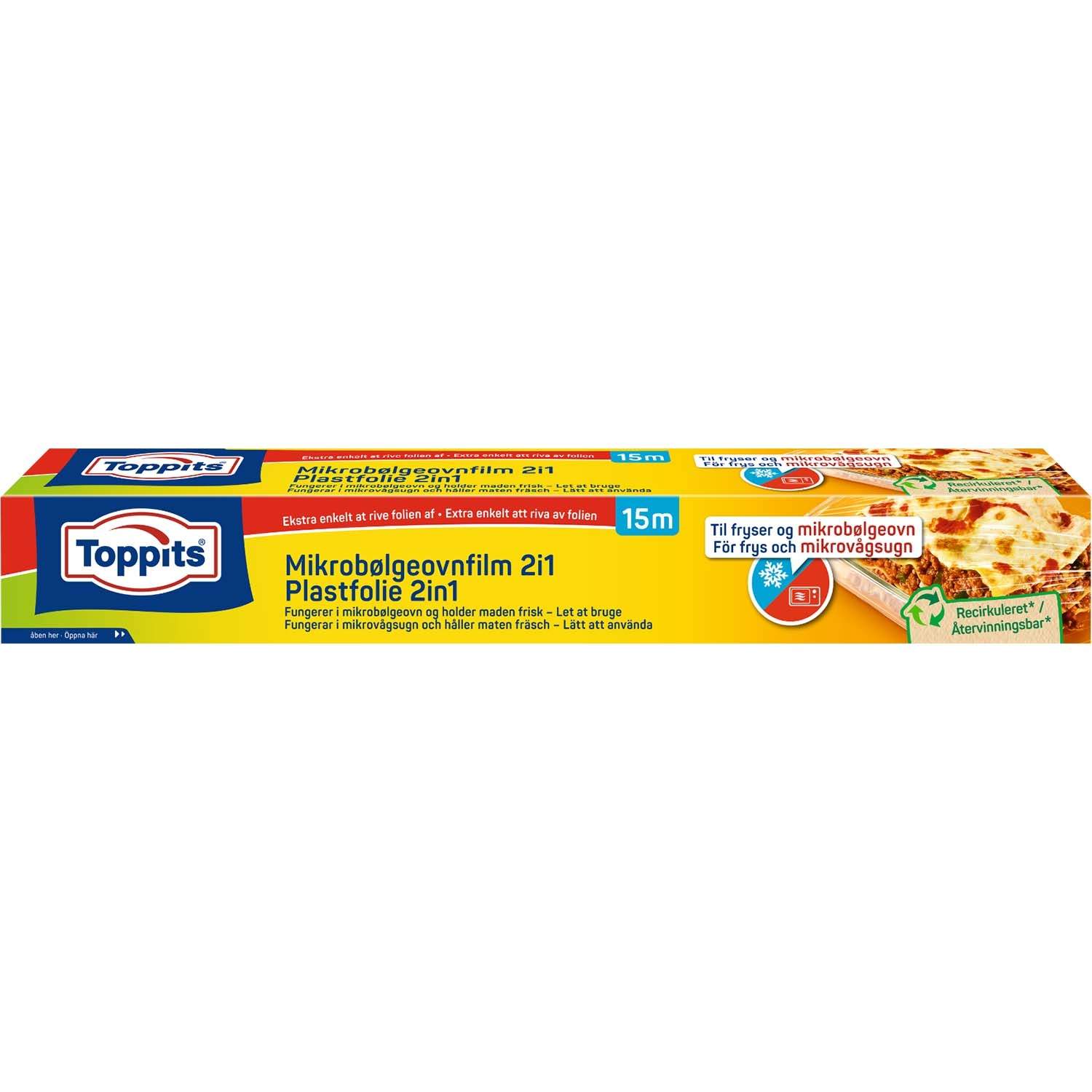 Plastikfolie 2-i-1, 15m x 33cm, pakke med 16