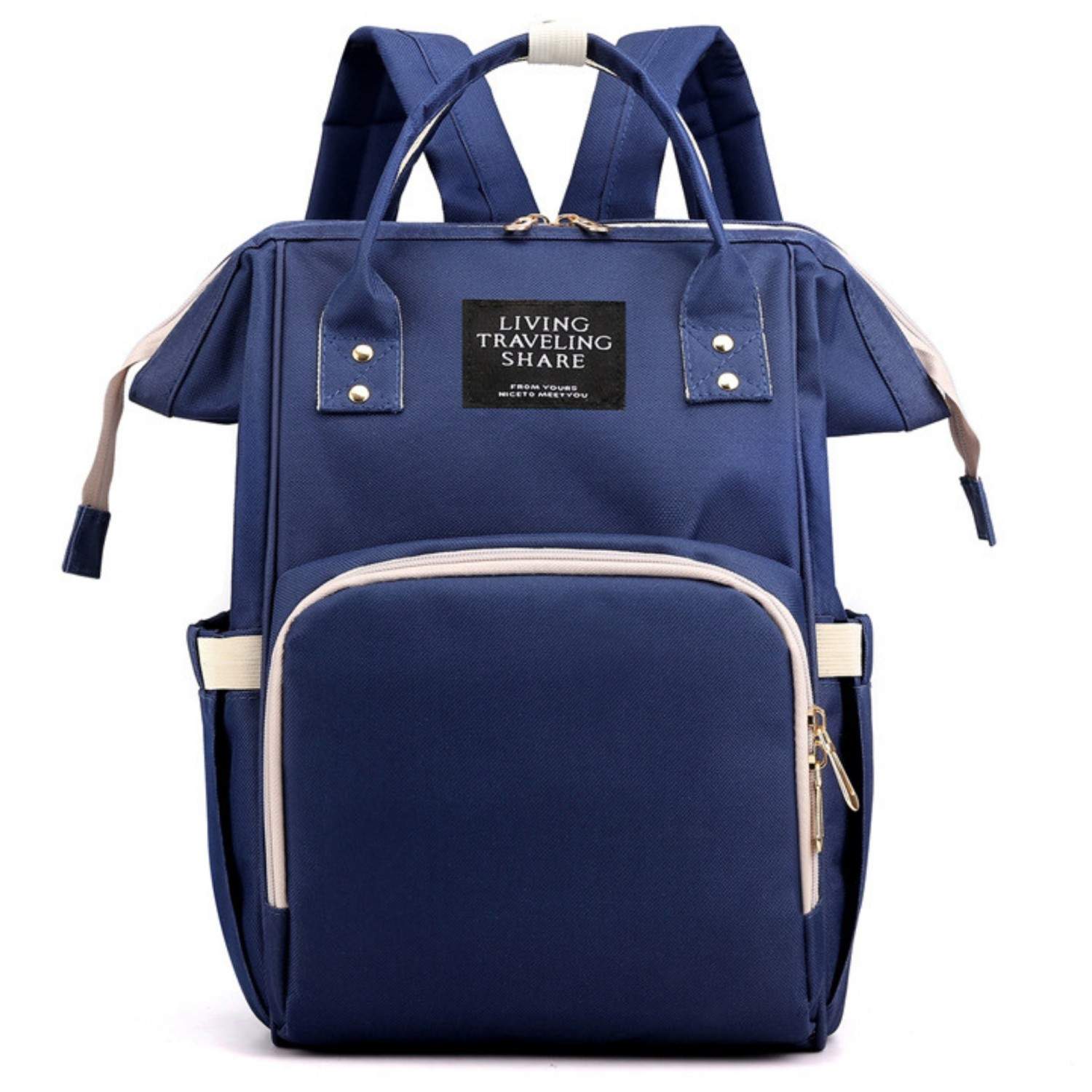 Herzberg HG-03206: Multifunktionel taske til bleer og sutteflasker - blå