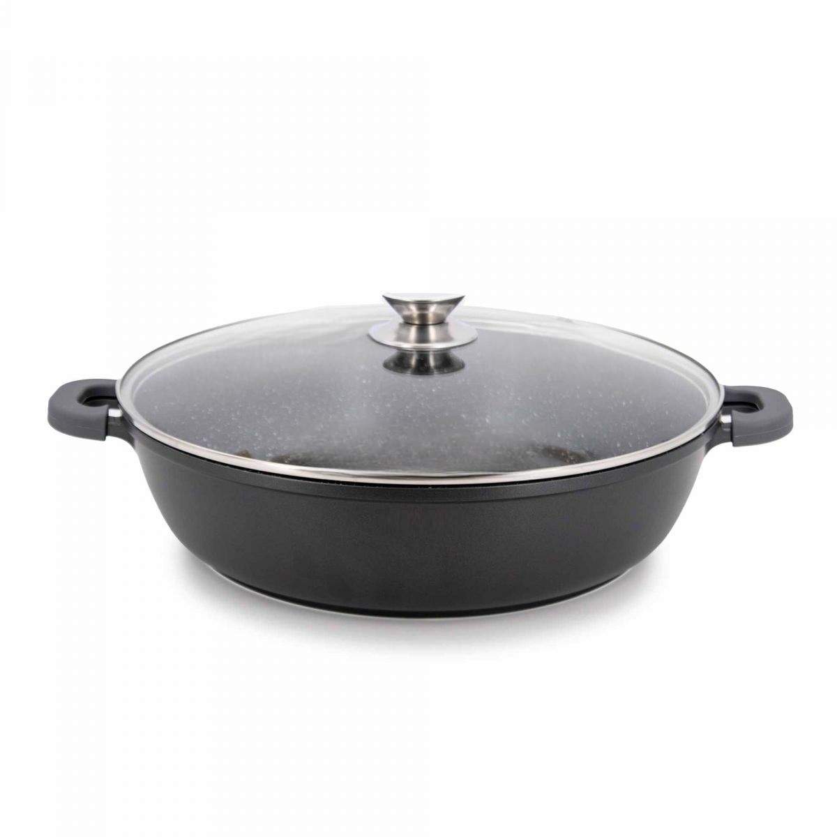 28 cm induktionsgryde, non-stick belægning, låg medfølger