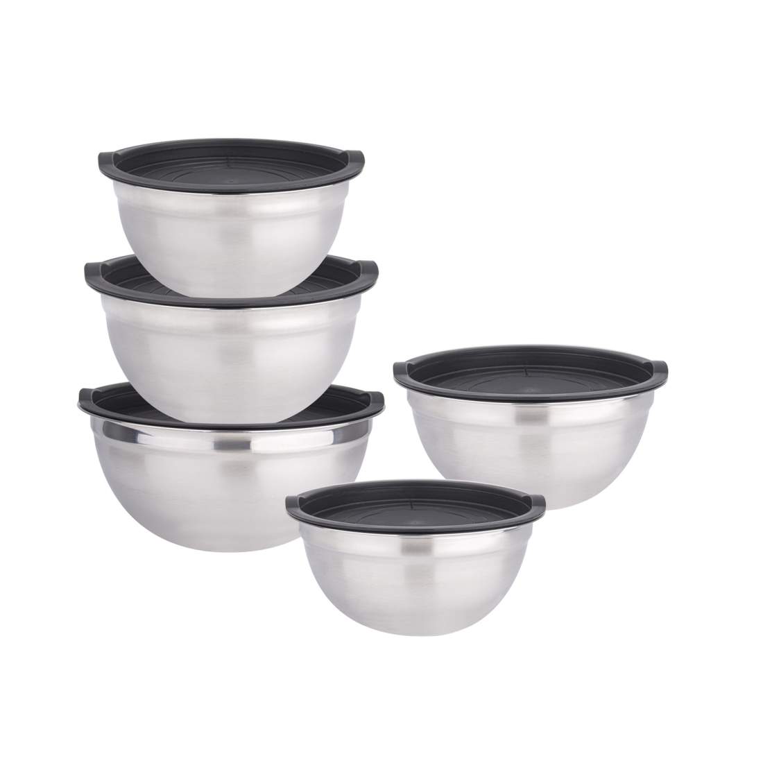 Blandningsskålset i rostfritt stål, 10 delar, stapelbart | Hem & Hobby | Pryloteket