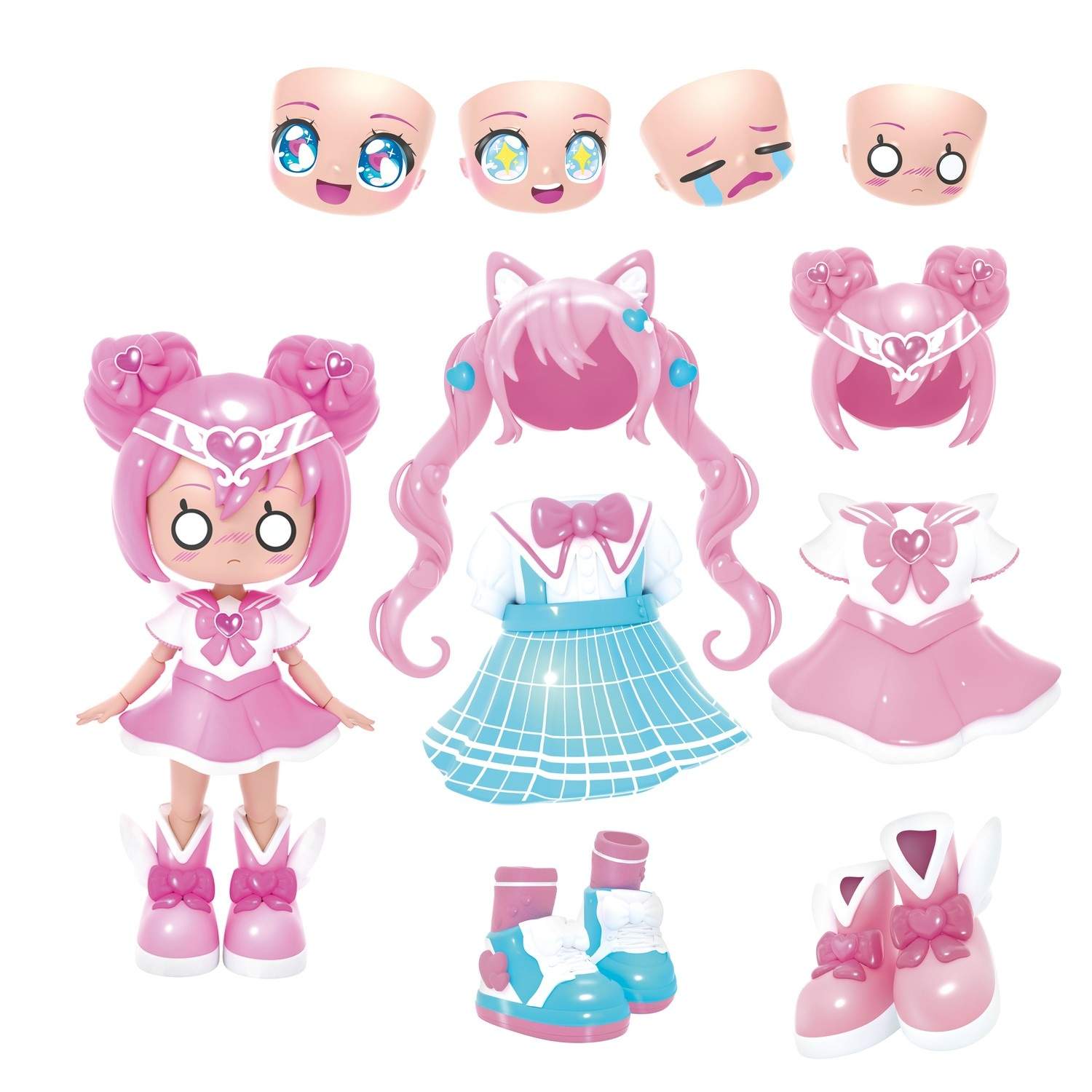 Anime-dockeset, kawaii-stil, 32 mixa och matcha-stilar | Hem & Hobby | Pryloteket
