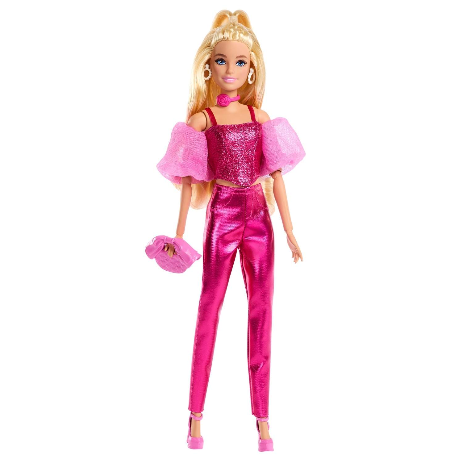 Rosa Barbie-docka med glittertopp och skinande byxor | Hem & Hobby | Pryloteket