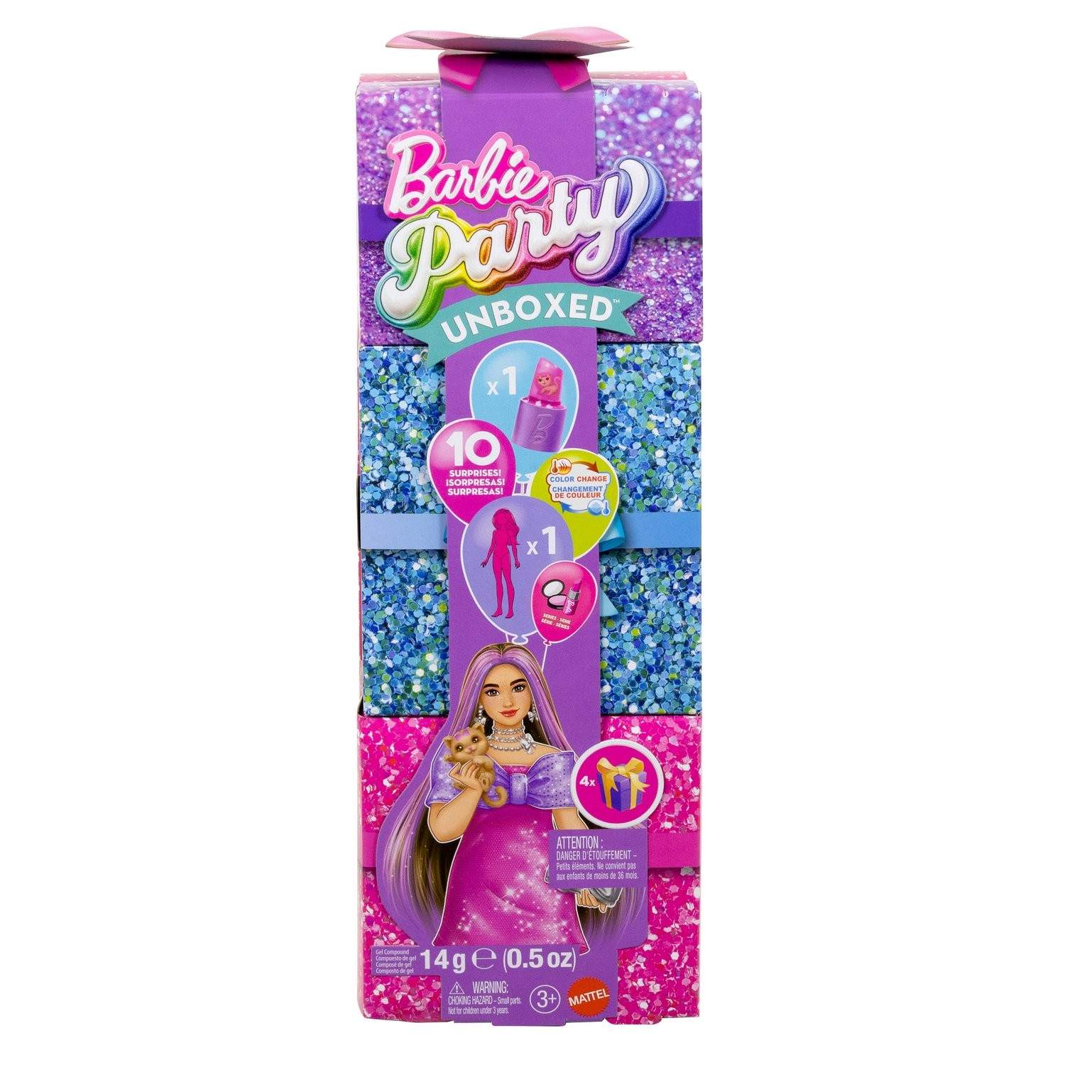 Barbie Glam Party Set - Rosa Kurvig Docka med Överraskningar | Hem & Hobby | Pryloteket