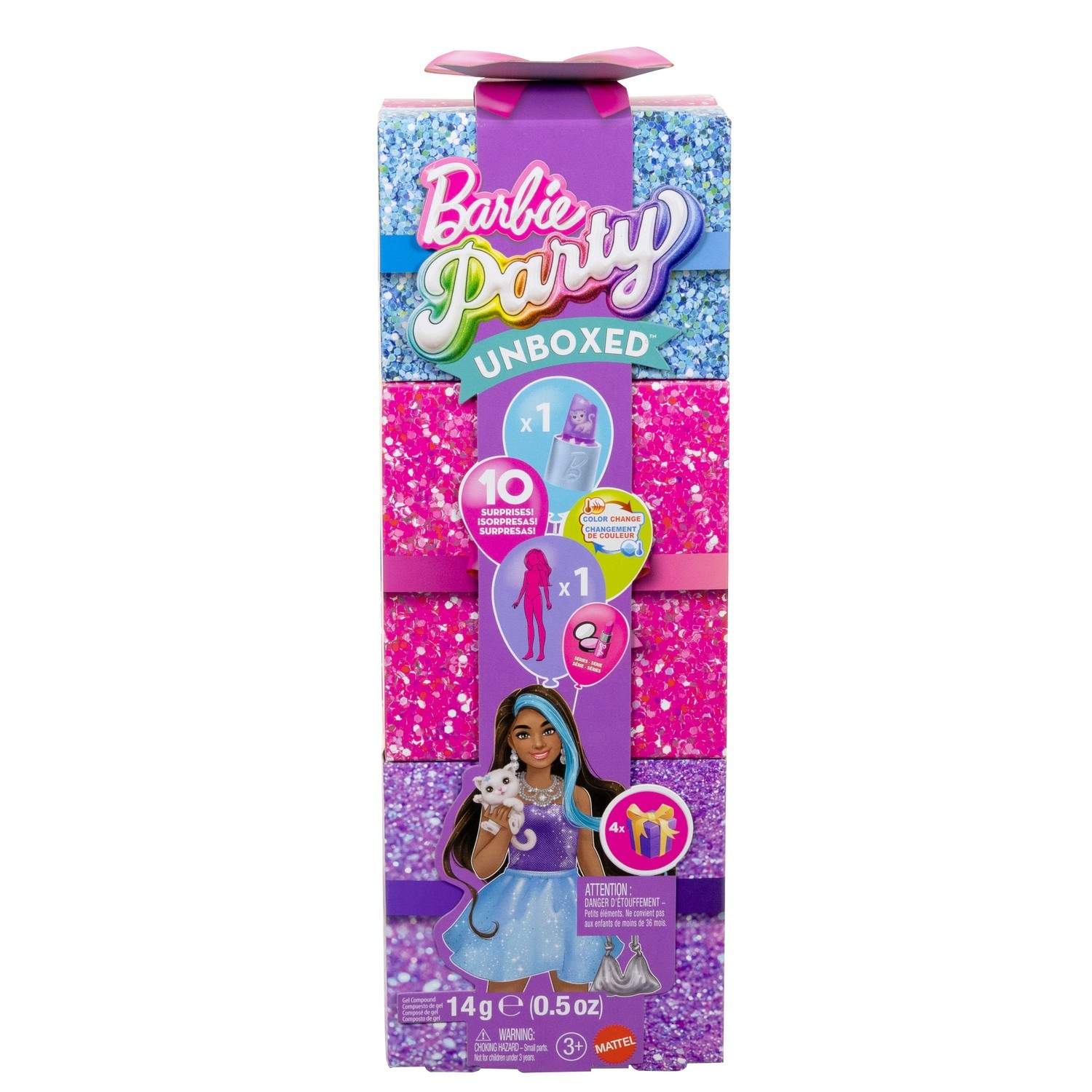 Barbie Glam Party Set, Lila docka med 10 överraskningar | Hem & Hobby | Pryloteket