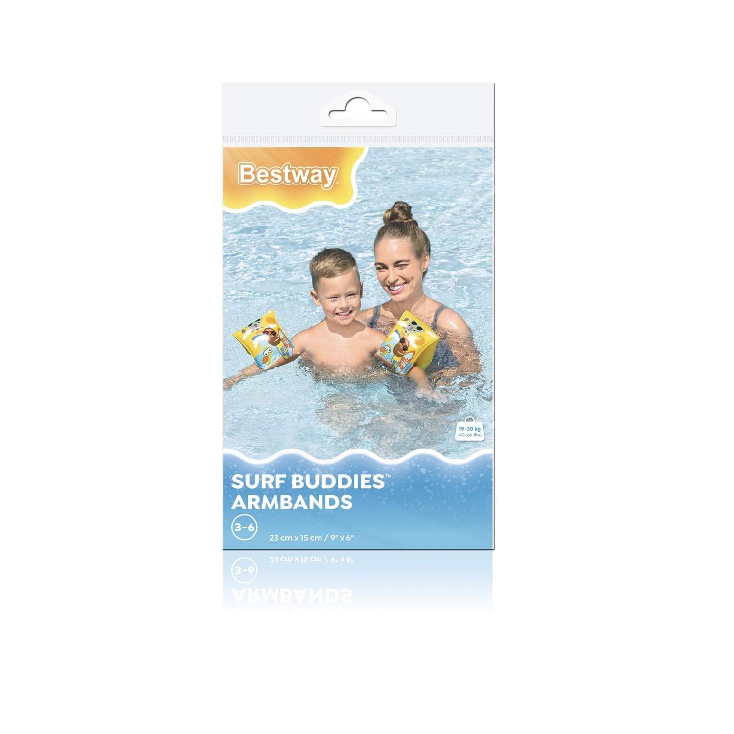 Oppustelige svømmehjælpemidler, 23x15 cm, 3-6 år, dobbelte luftkamre billede