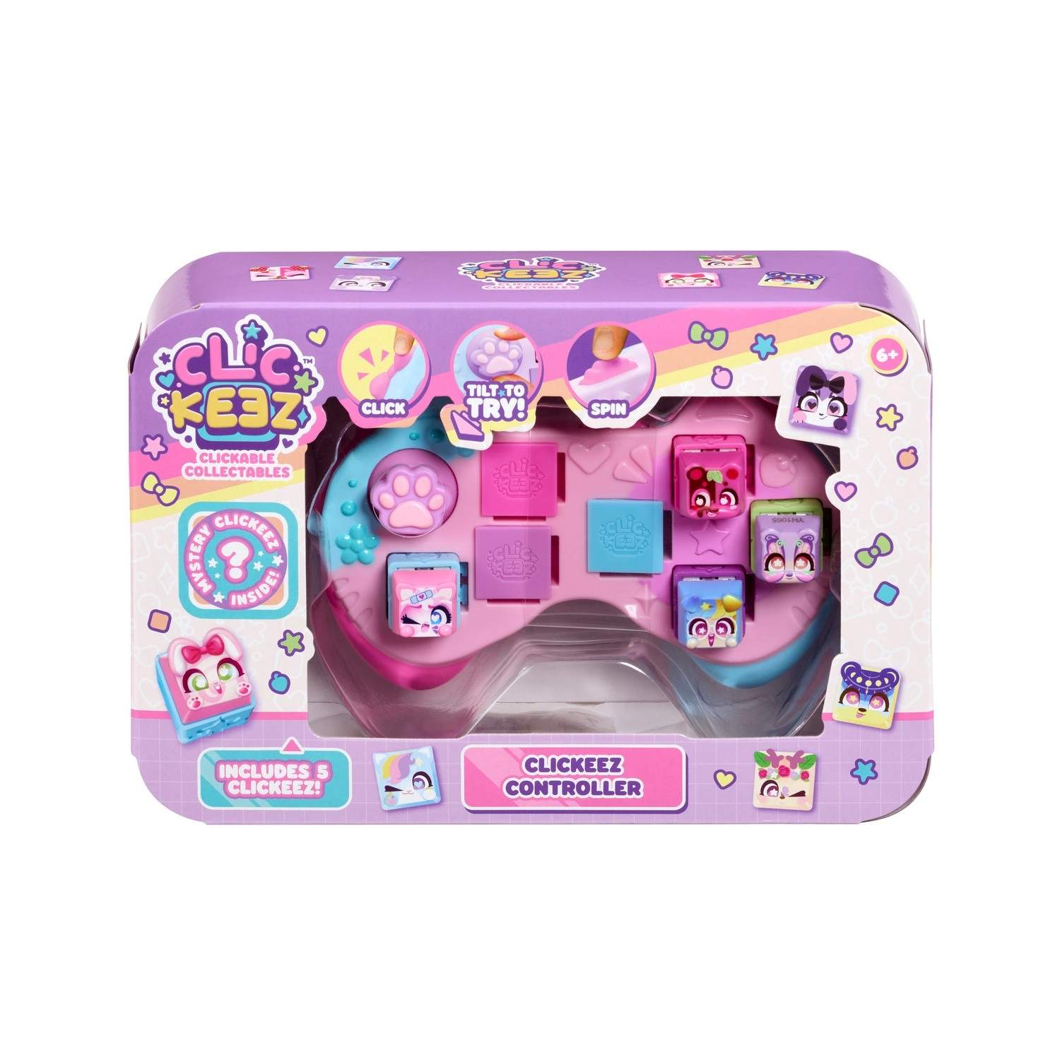 Fidget-spilcontroller med klikbare knapper og nøglering billede