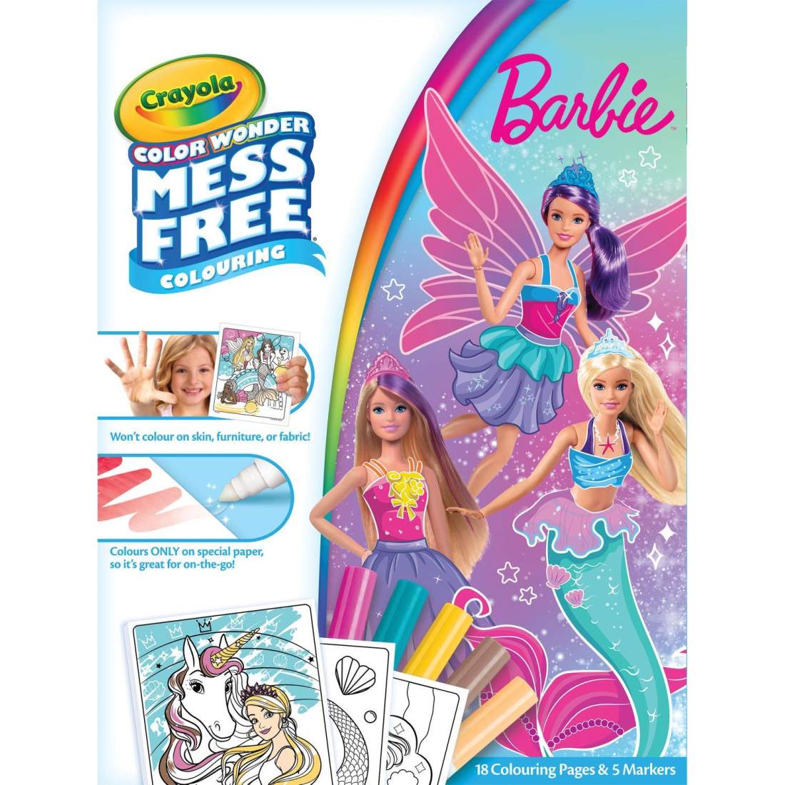 Barbie Color Wonder Set, kladdfria tuschpennor och sidor | Hem & Hobby | Pryloteket