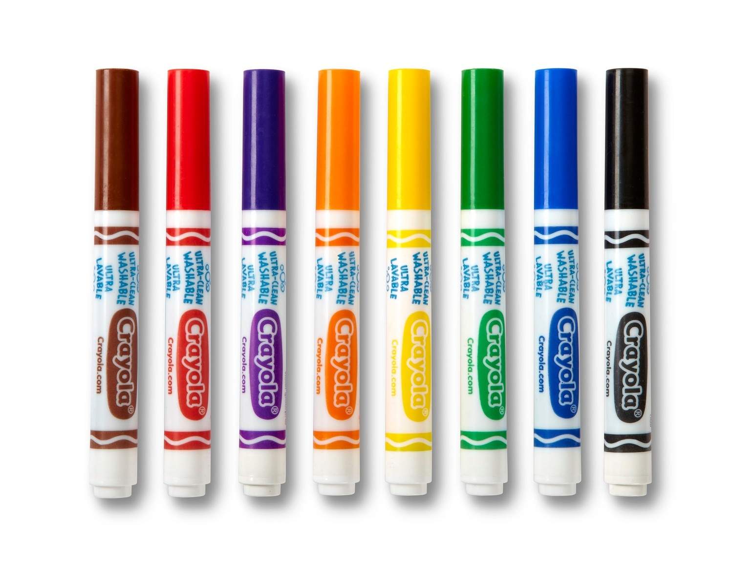 Vaskbare brede tuscher, 8-pak, nem rengøring