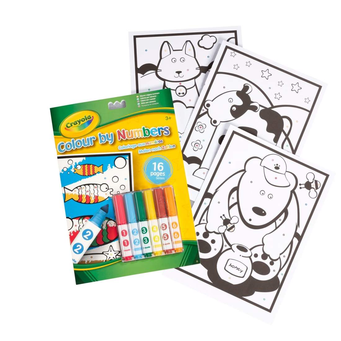Färglägg efter siffror-kit med markörer, 16-sidig bok | Hem & Hobby | Pryloteket