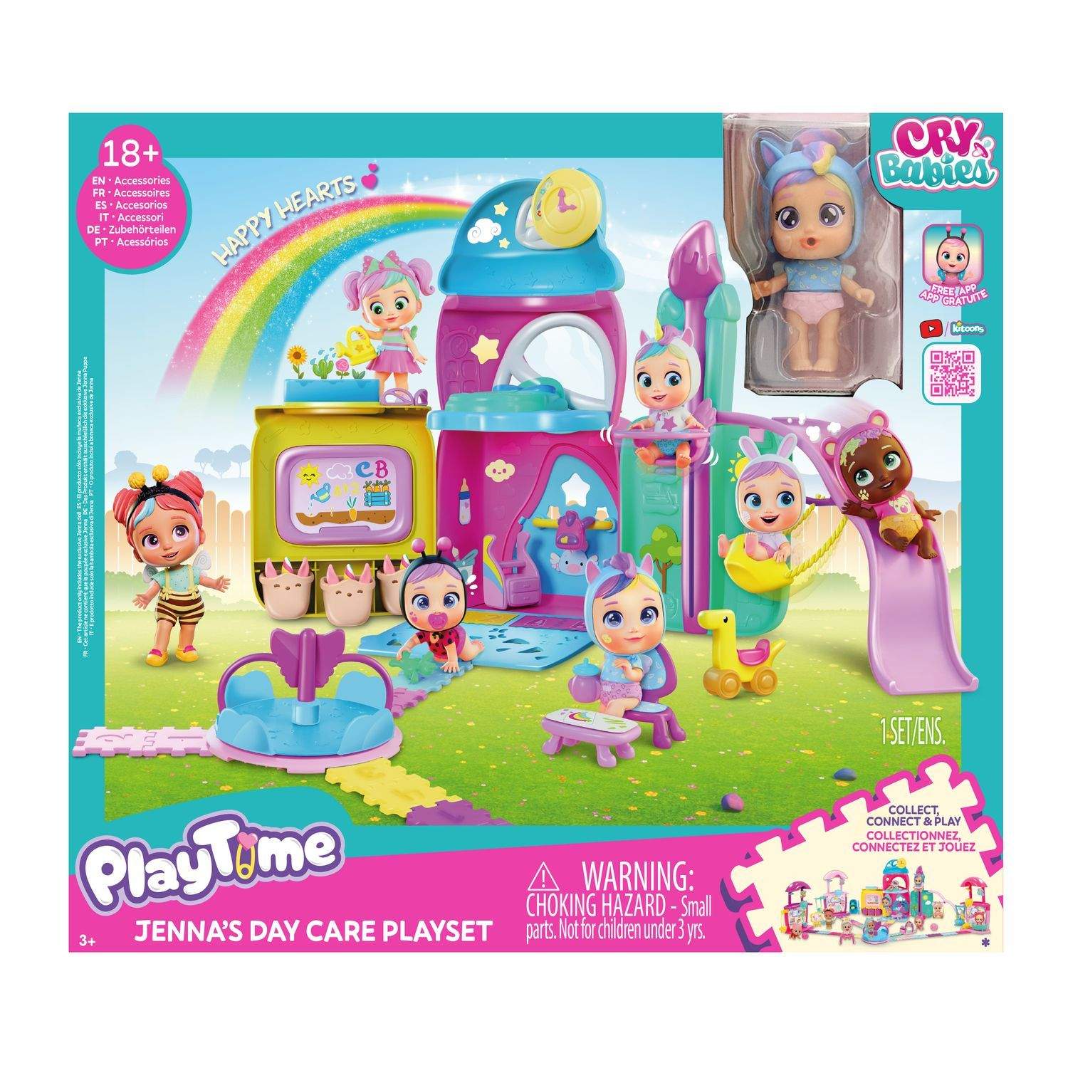 Dukkedagplejesæt med rutsjebane og tilbehør billede