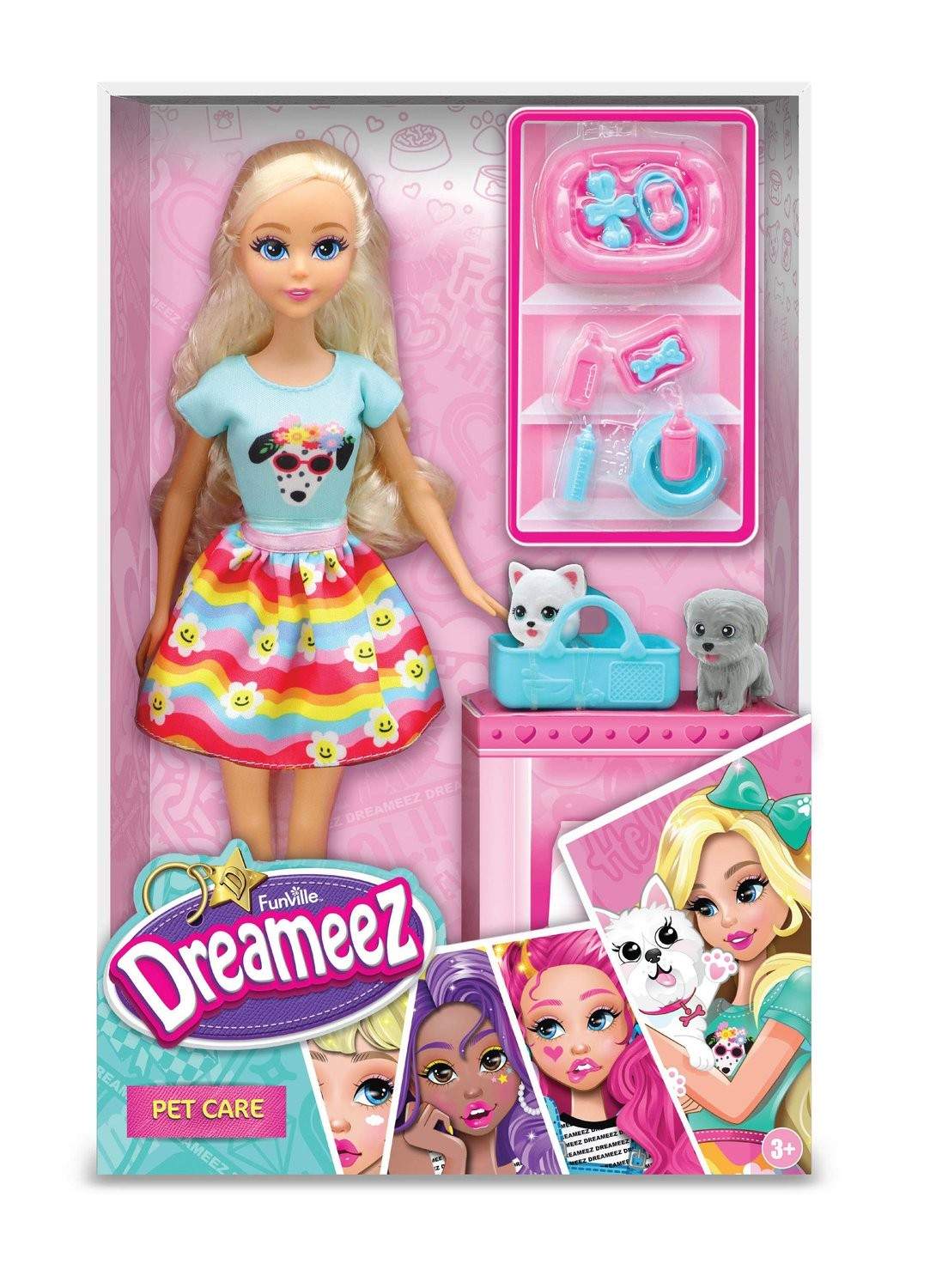 Hundedagplejelegesæt med dukke- og hvalpetilbehør