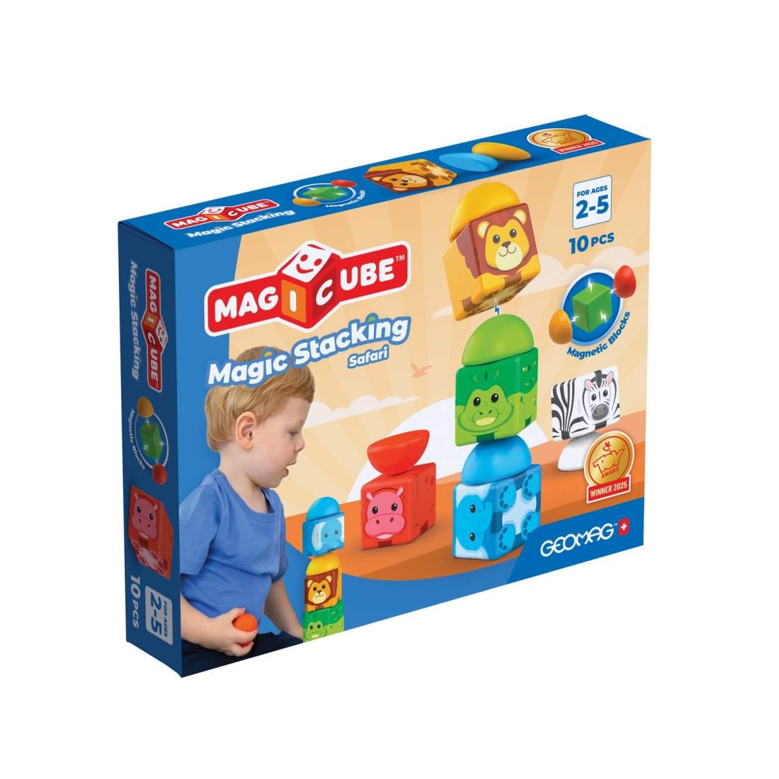 Safari Stapelklossar, 10 st – Magnetisk Kul | Hem & Hobby | Pryloteket