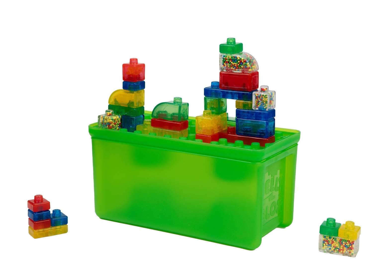 Jelly Blox Opbevaringskasse m. Klodser - 2-i-1 - 30 Dele - Grøn