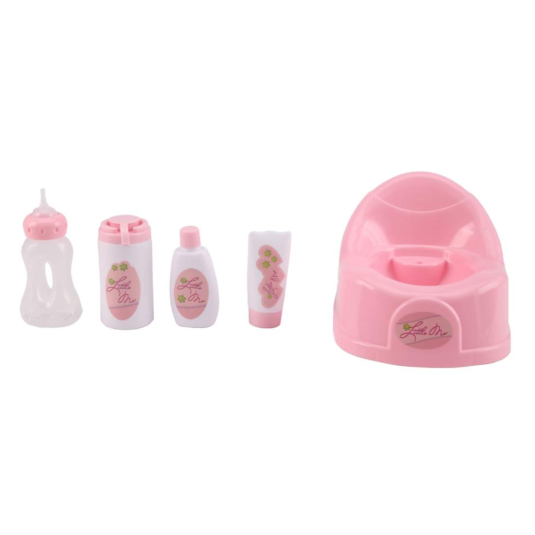 Dockkrukaset med flaska och tillbehör, rosa | Hem & Hobby | Pryloteket