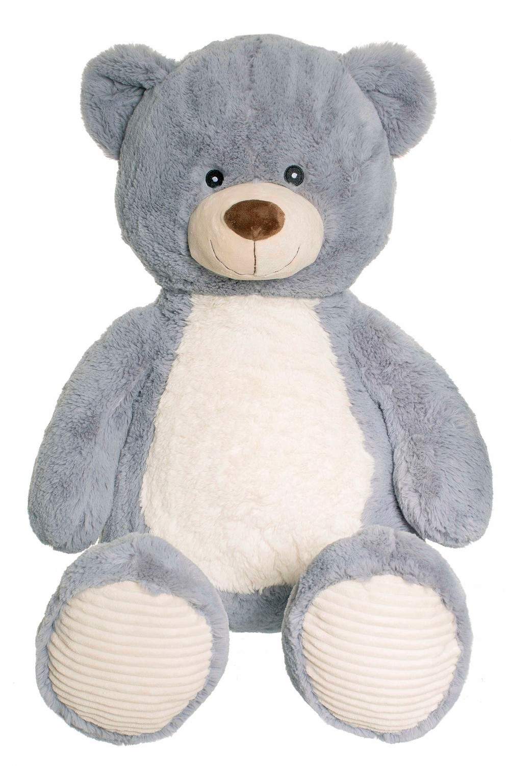 Grå bamse plys, 100 cm, maskinvaskbar