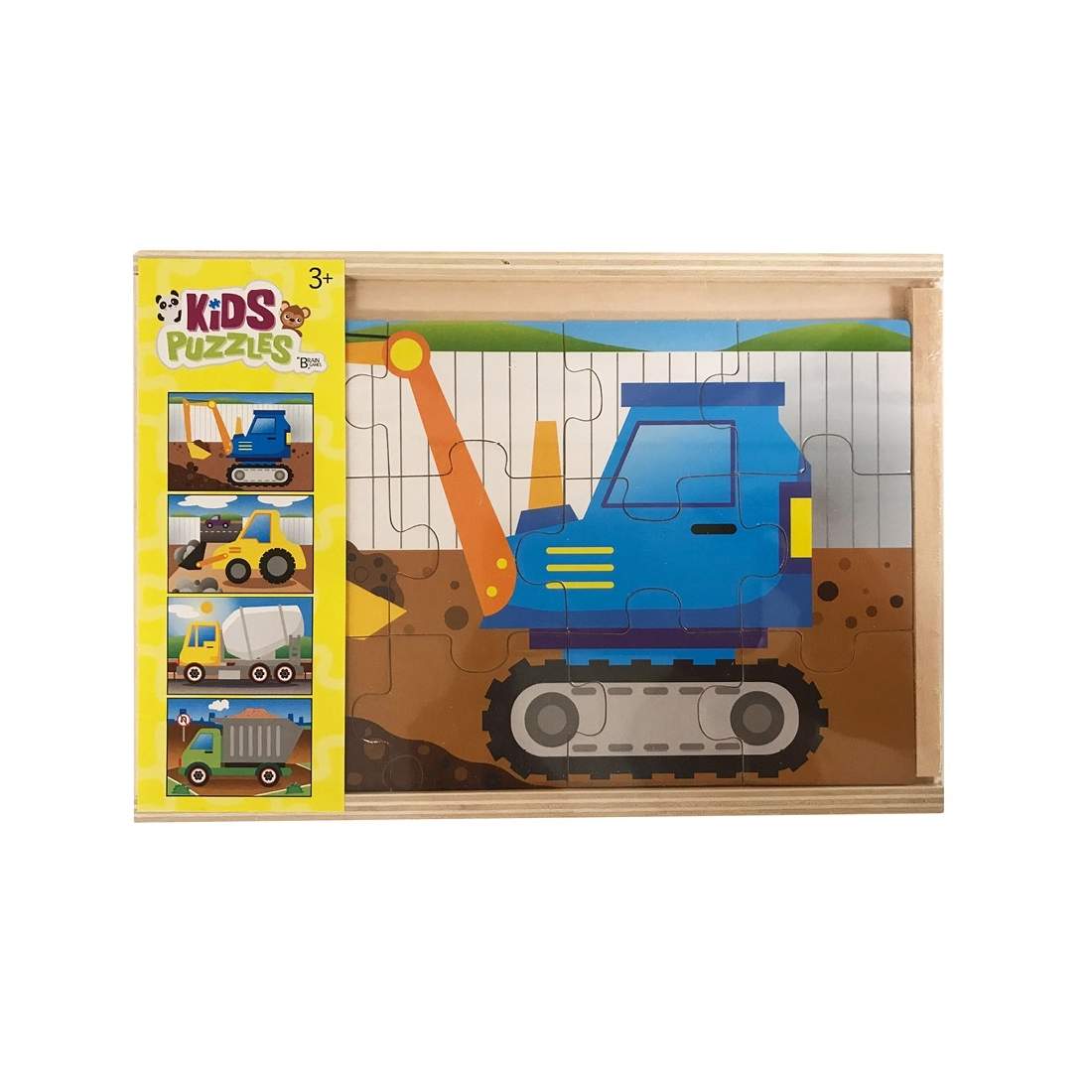 Träpussel, 4x12 bitar, ljusa färger, från 3 år | Hem & Hobby | Pryloteket