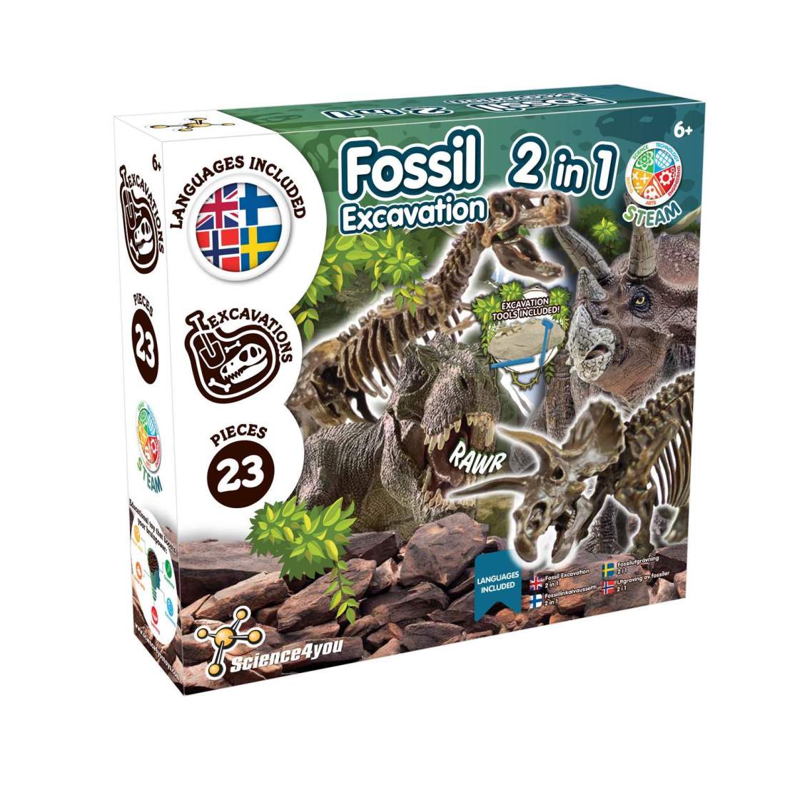 Dinosauriefossilgrävningskit, bygg T-Rex och Triceratops | Hem & Hobby | Pryloteket