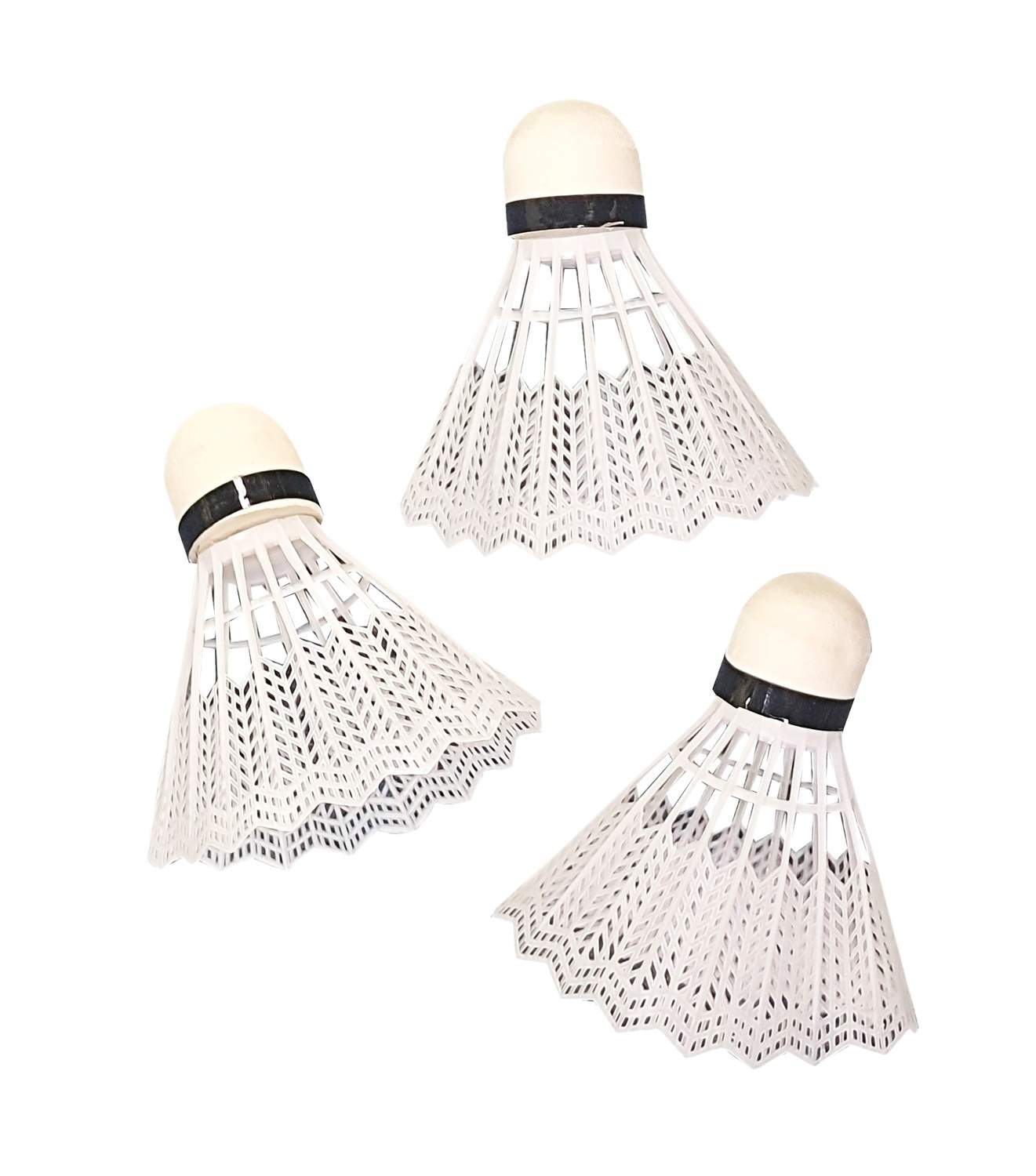 Badminton-fjederbolde i plastik, 3-pak i rør