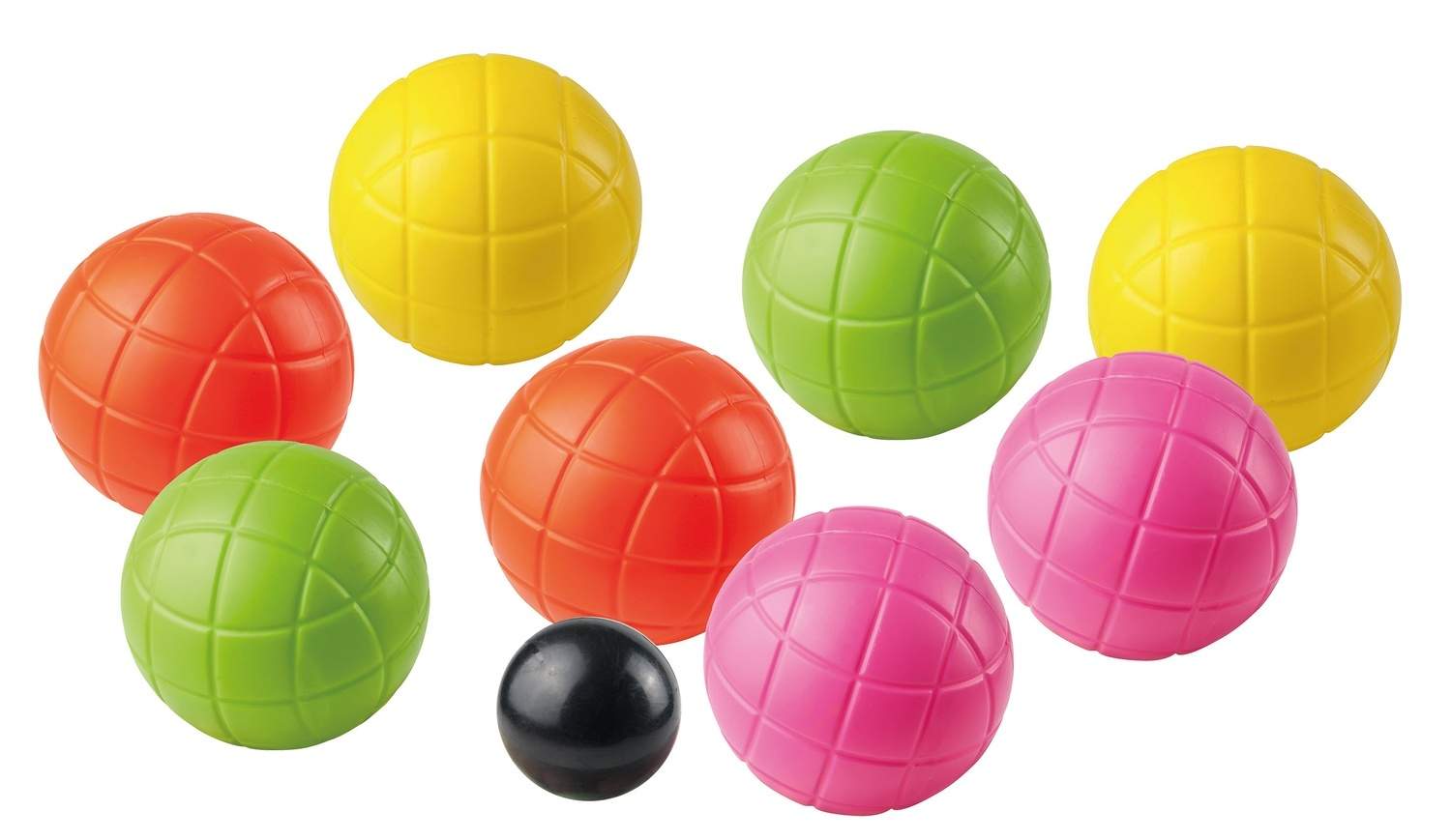 Bocciaboldsæt, 8 plastikbolde med målkugle