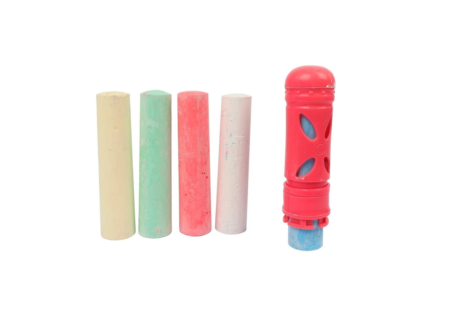 Gadekridtsæt, 18 dele med holder, livlige farver