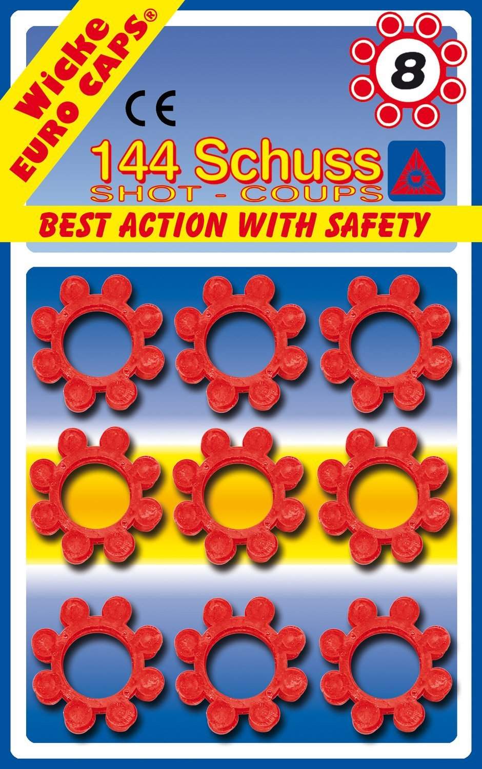 8-skuds ringhætter, 144 skud, genopfyldning til legetøjspistol billede