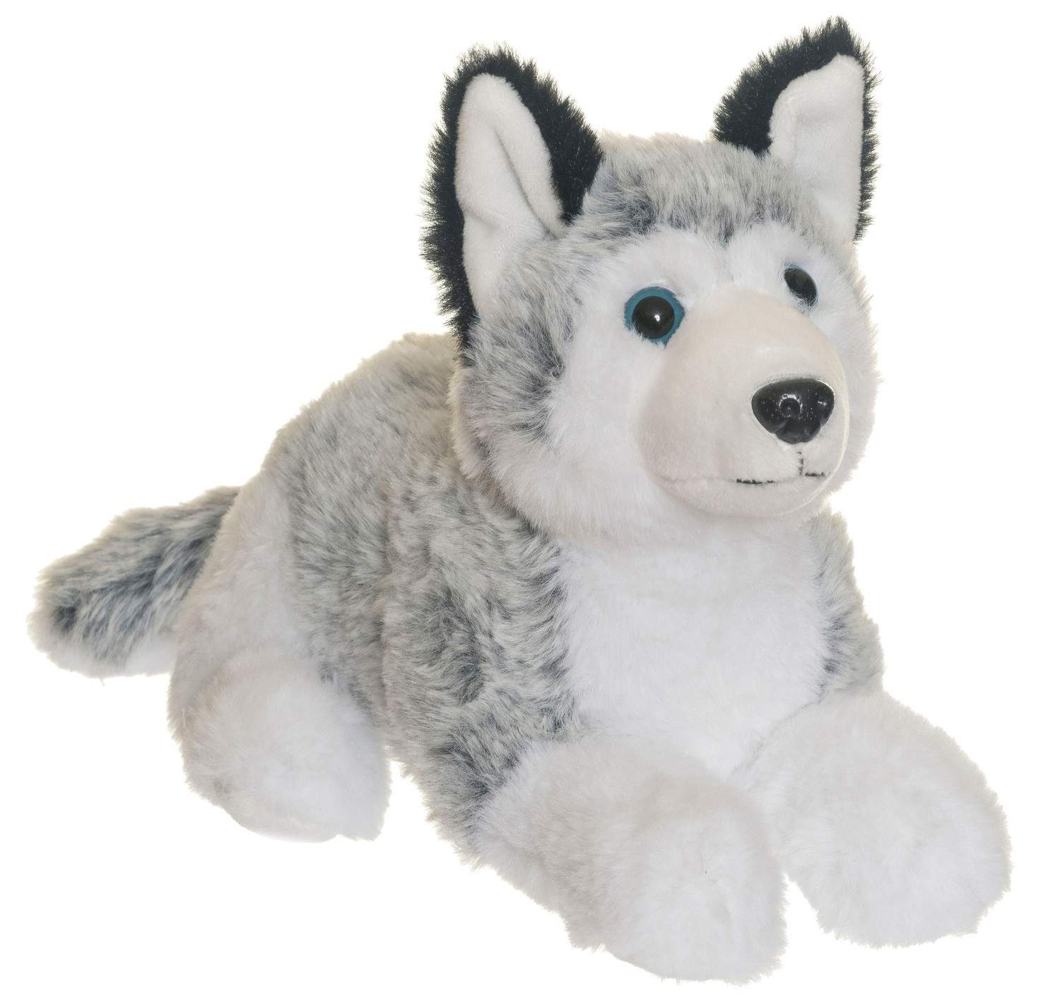 Husky plyschhund, grå och vit, 25 cm, maskintvättbar | Hem & Hobby | Pryloteket