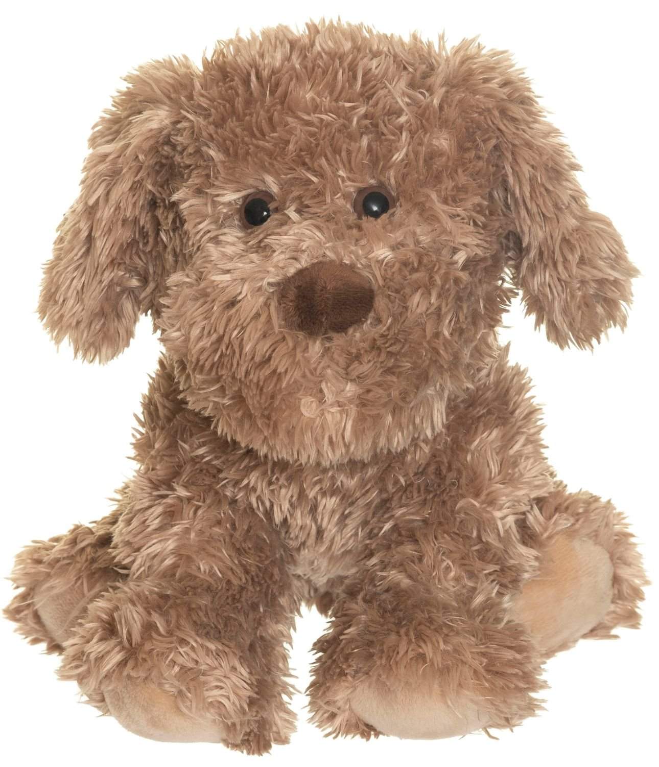Plys hvalpelegetøj, brun, 25 cm, maskinvaskbar billede