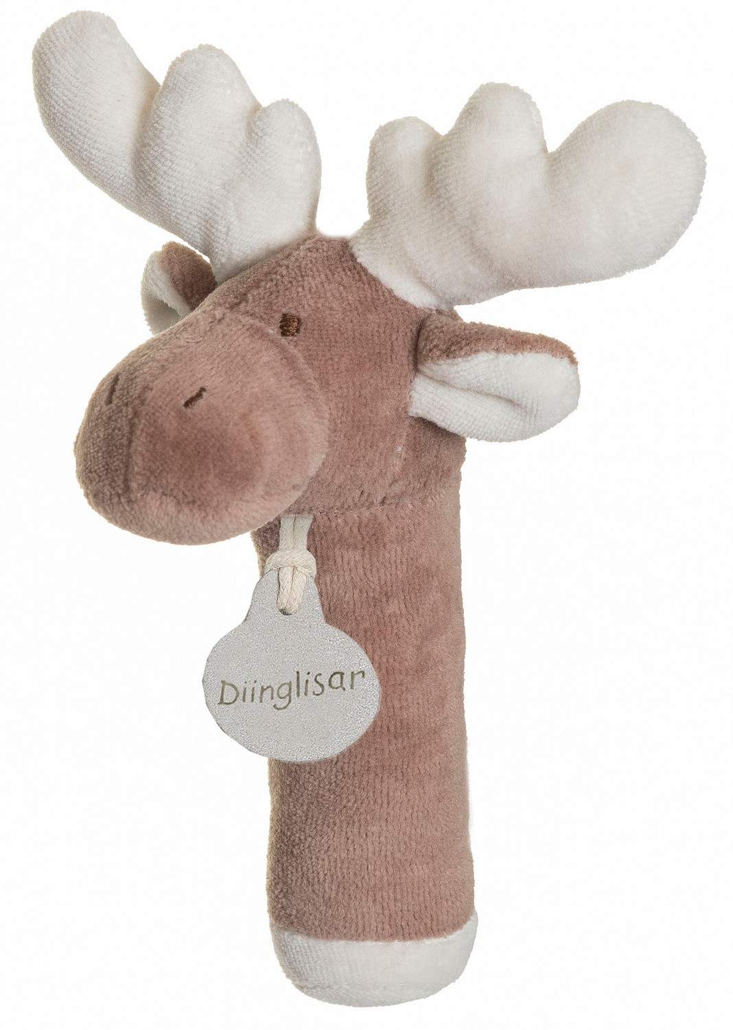 Økologisk Elg Baby Rangle, Blød & Nem at Gribe, 15 cm