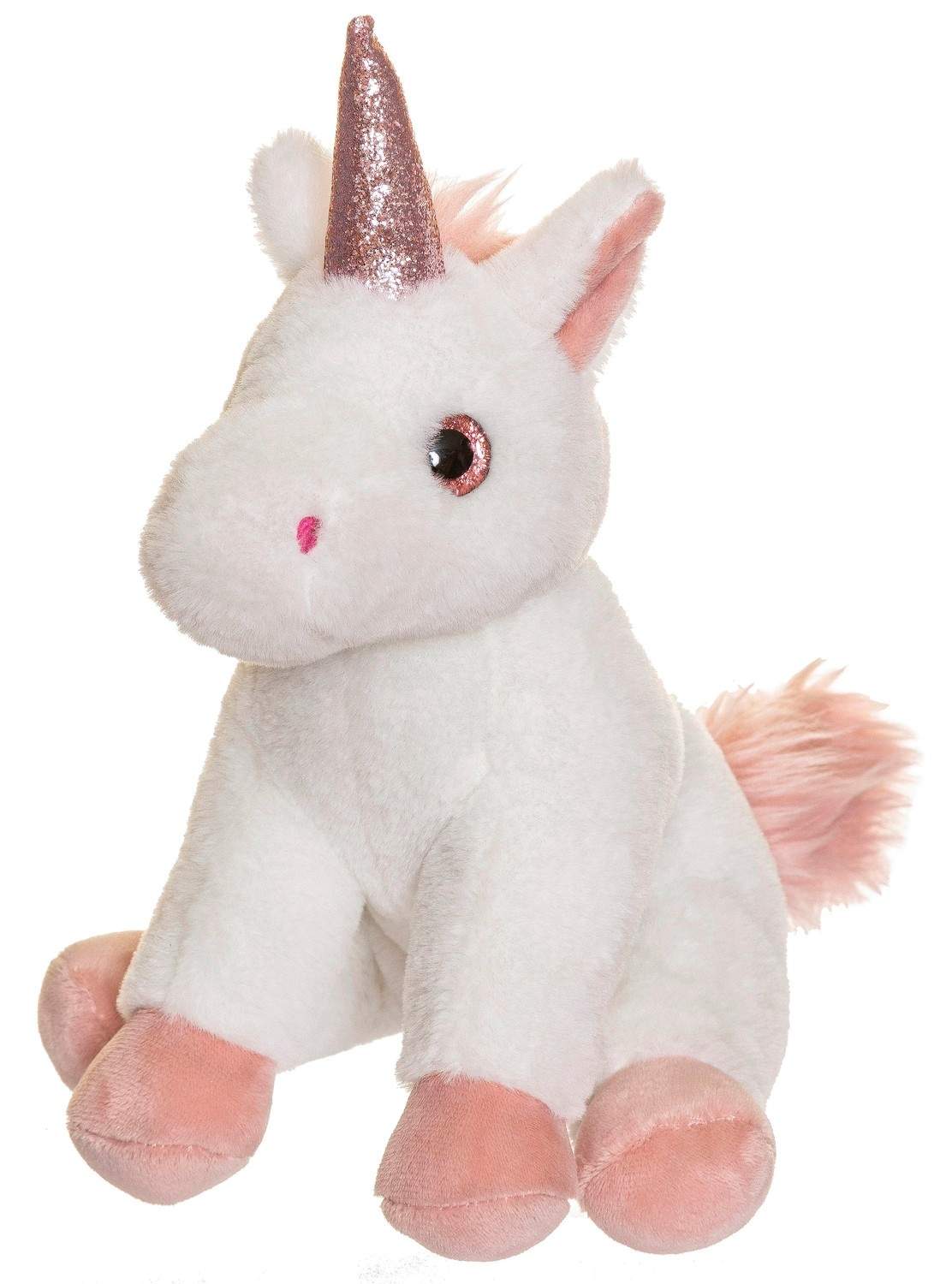 Enhjørning Plyslegetøj, Hvid, 25 cm, Glitrende Horn & Øjne
