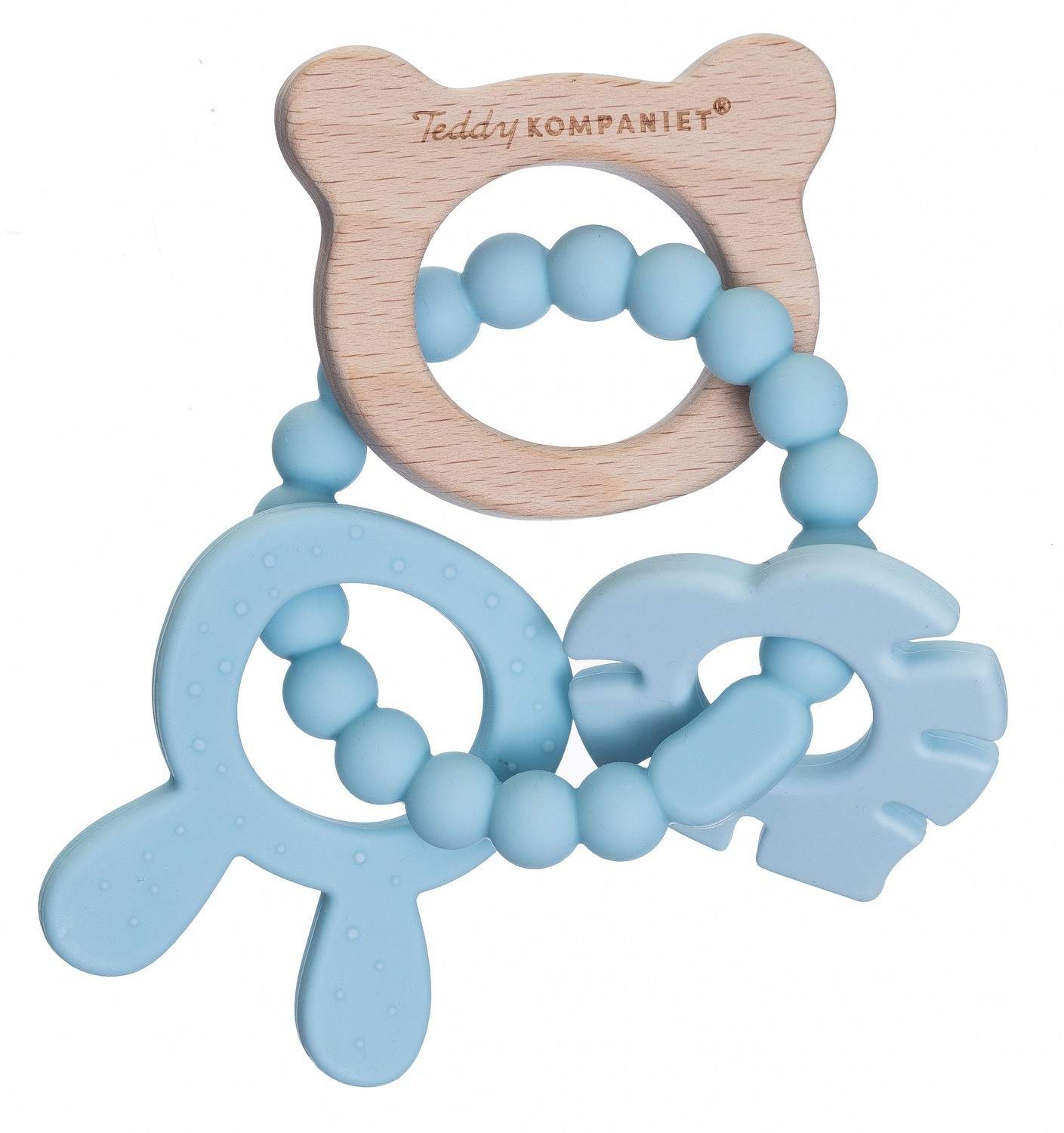 Bidering til babyer, silikone og træ, lindrer tandkød