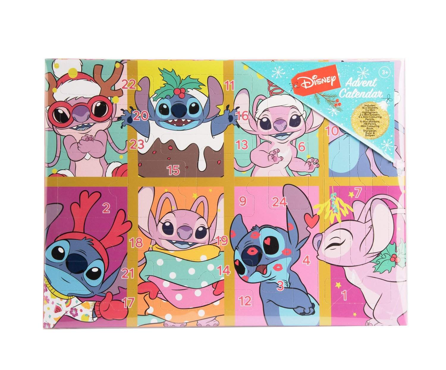 Ompele-joulukalenteri 24 askartelutarvikkeen yllätyksillä