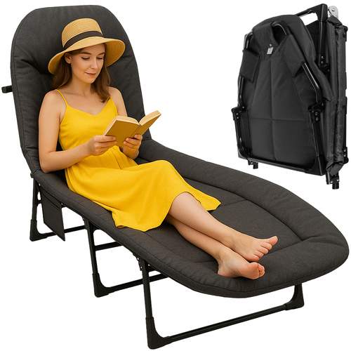 Sammenklappelig rejseseng med madras, 150 kg kapacitet