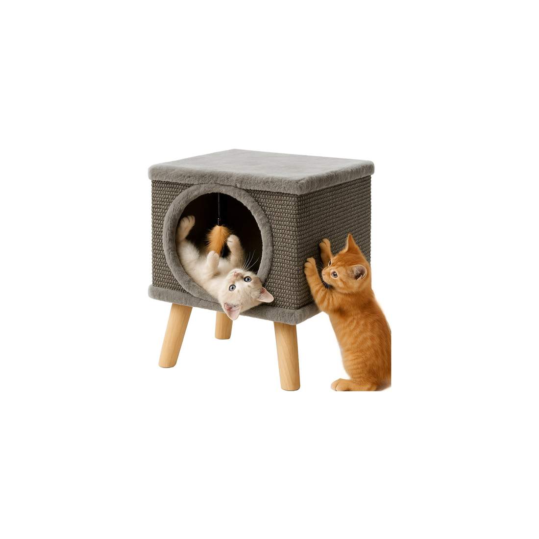 Klösbräda för katt med bädd, stall i sisal | Hem & Hobby | Pryloteket