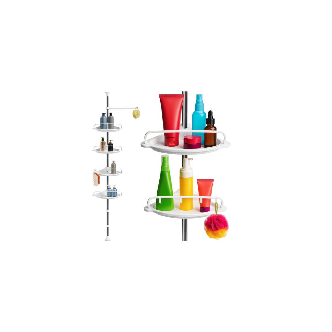 Hörnduschhylla, justerbar 240-310 cm, 4 nivåer | Hem & Hobby | Pryloteket