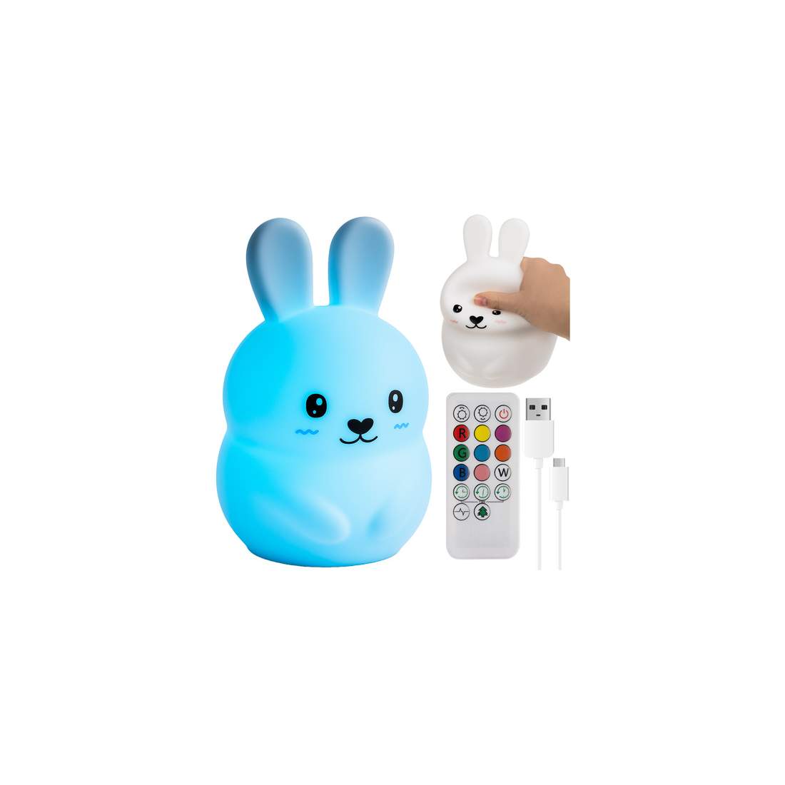 RGB-nattlampa för barn, silikonkanin, fjärrstyrd | Hem & Hobby | Pryloteket