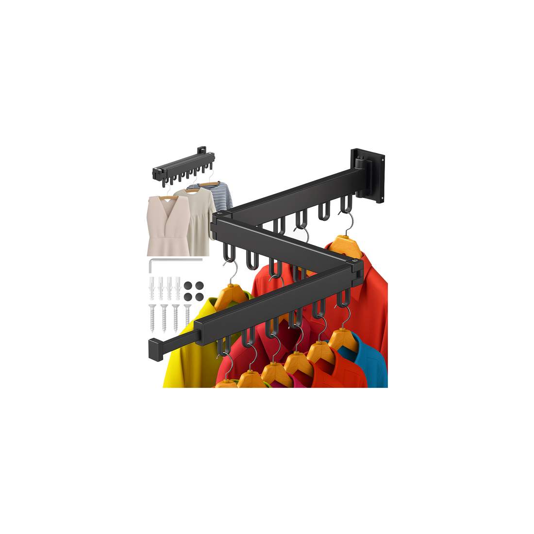 Väggmonterad hopfällbar torktumlare, 18 krokar | Hem & Hobby | Pryloteket