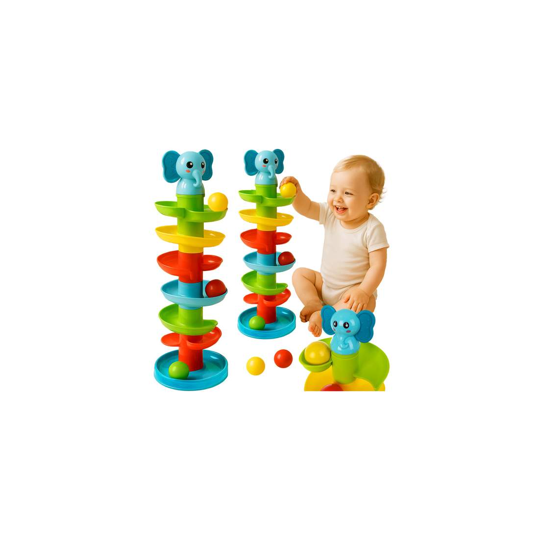 Bolltorn för barn 18m+, spiralrutschkana och interaktivt kul | Hem & Hobby | Pryloteket