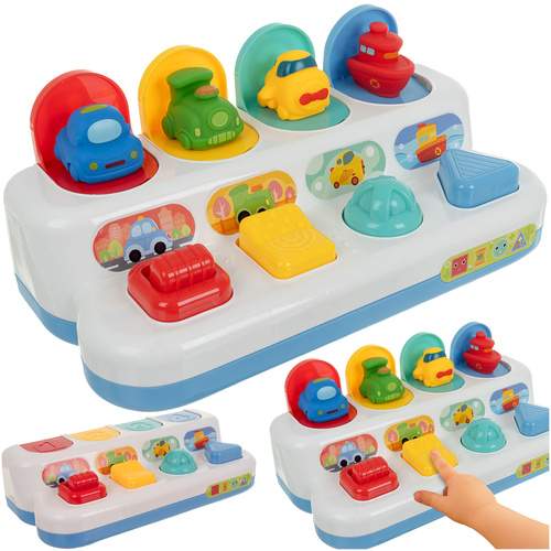 Interaktivt pop-up-køretøjslegetøj til børn fra 18 måneder