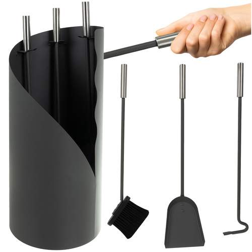 Pejsværktøjssæt, stål 4-i-1 med stativ