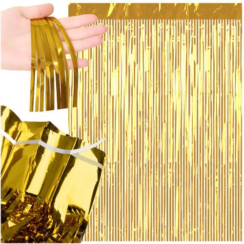 Festgardin i guldfolie, selvklæbende, 100x200 cm