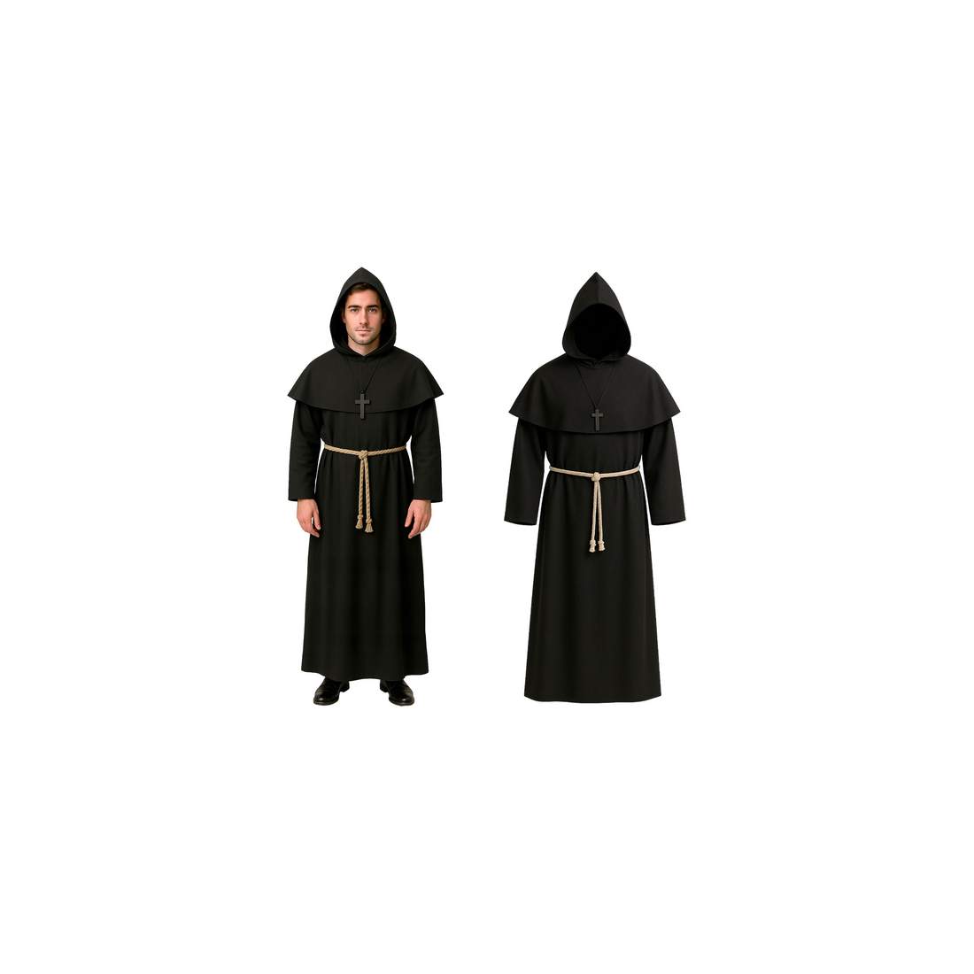 Munkdräkt för vuxna, huva och kors ingår | Hem & Hobby | Pryloteket