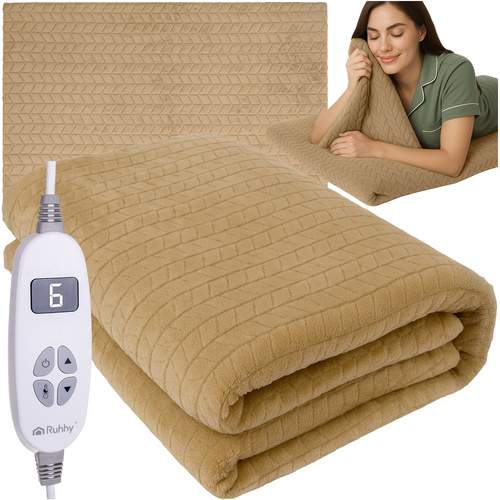 Elektrisk varmemåtte, 10 tilstande, 180x130 cm, beige