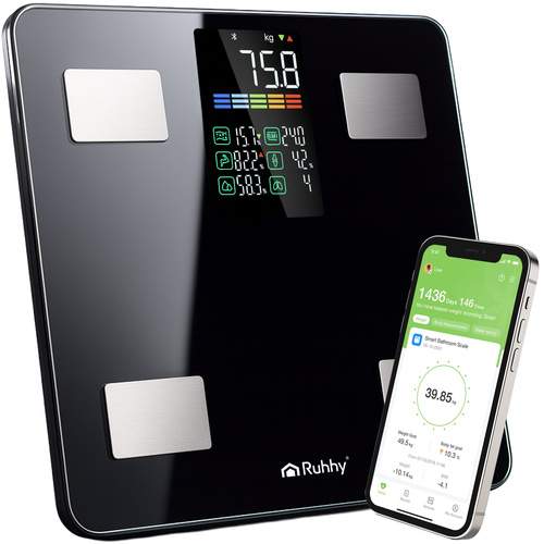 Smart LCD-badevægt, kropsanalyse, 226 kg kapacitet