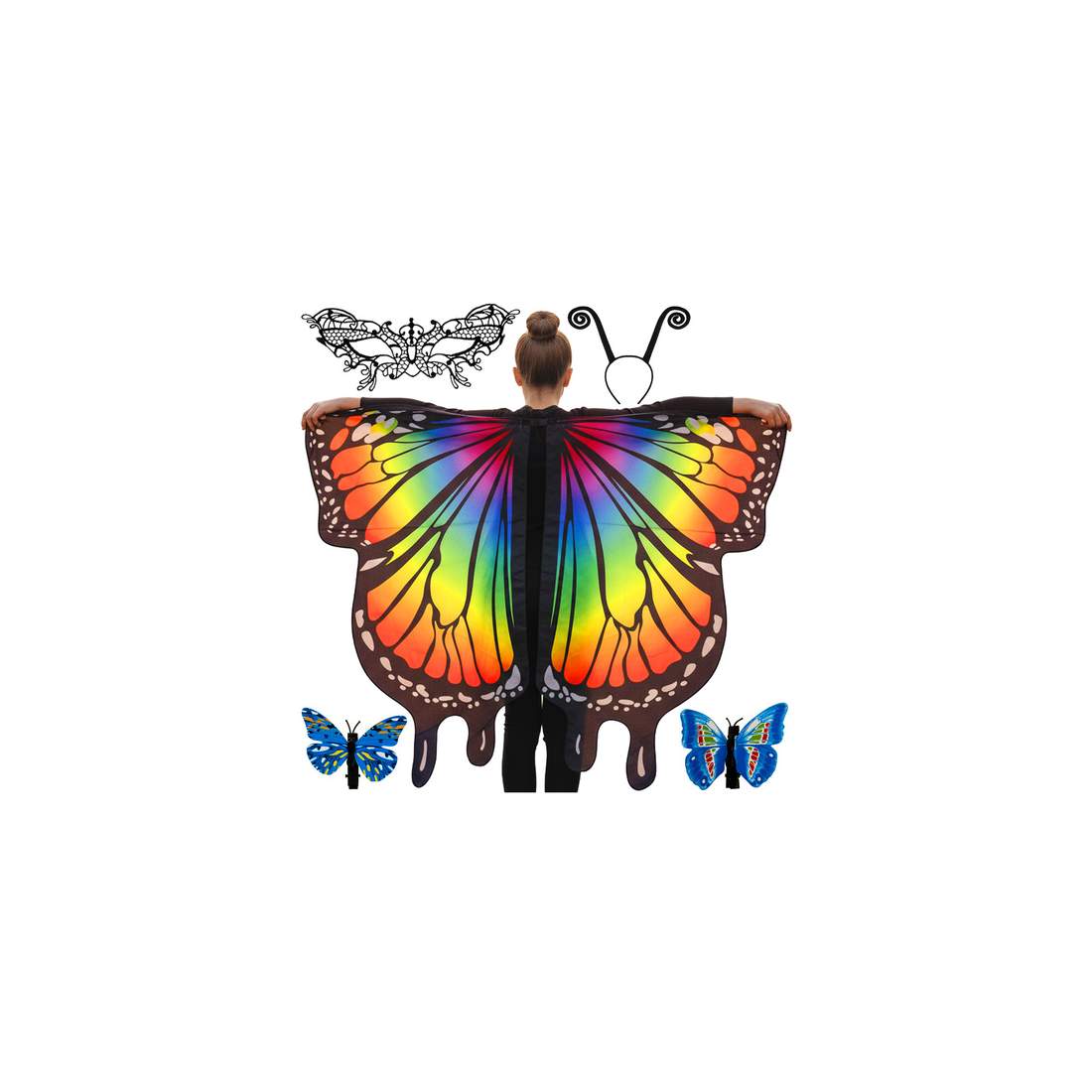 Fjärilskostymset för barn, stora vingar och mask | Hem & Hobby | Pryloteket