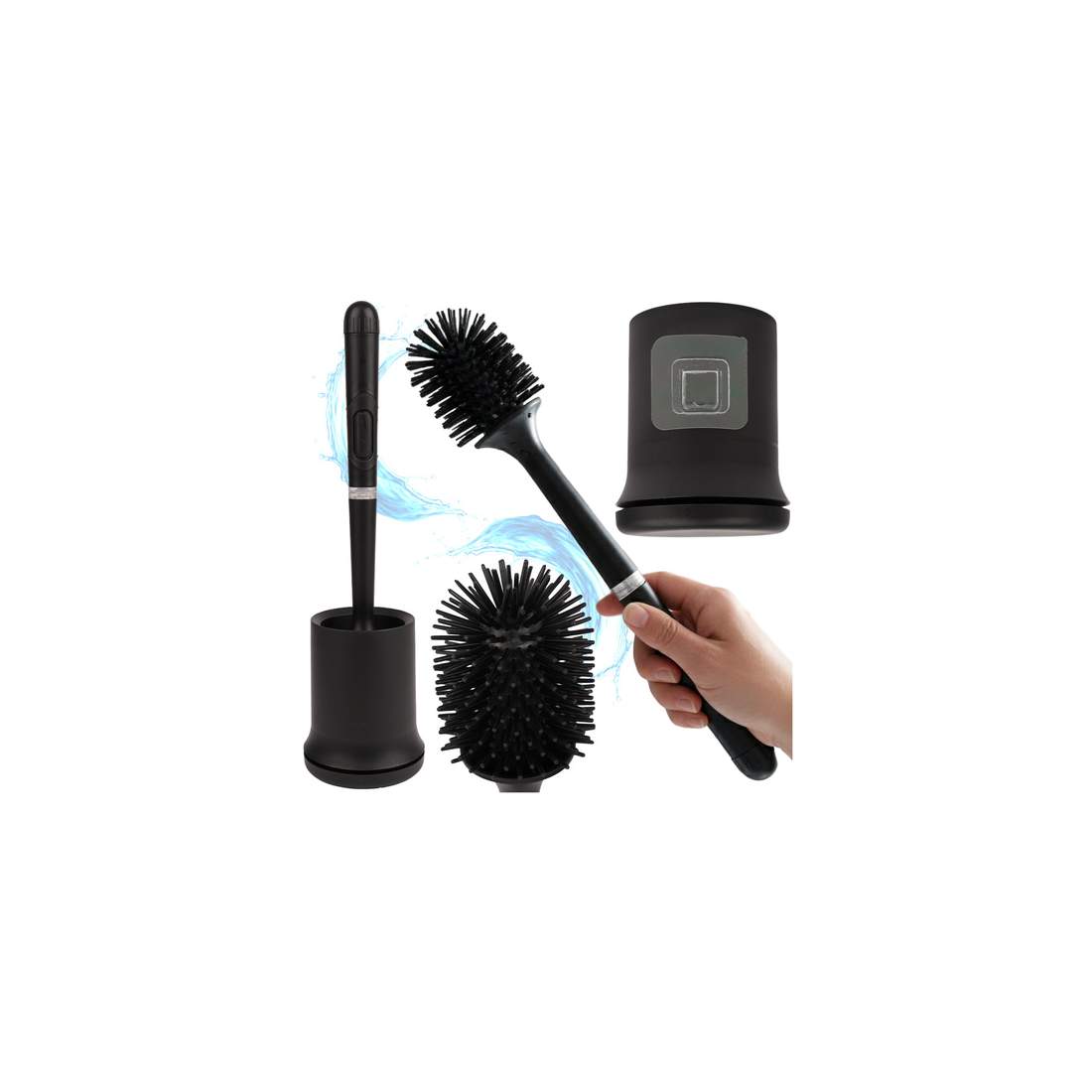 Silikon toalettborsteset, svart, hygieniskt och snyggt | Hem & Hobby | Pryloteket